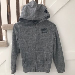 Roots Kids Salt and Pepper Zip Up Hoodie Size XL